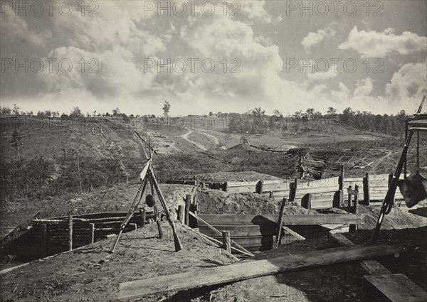 Rebel Works in front of Atlanta, Georgia, No. 5, 1865-1866. George N. Barnard (American, 1819-1902). Albumen print from wet collodion negative; image: 24.5 x 35.9 cm (9 5/8 x 14 1/8 in.); matted: 50.8 x 61 cm (20 x 24 in.)