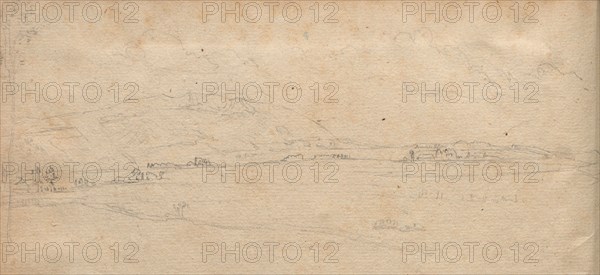 Album with Views of Rome and Surroundings, Landscape Studies, page 03b: Roman Panoramic Landscape. Franz Johann Heinrich Nadorp (German, 1794-1876). Graphite;