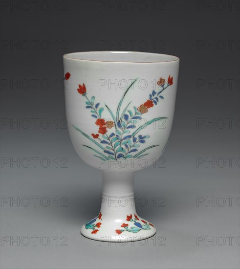 Goblet with Three Sprigs of Flowers: Ko Imari Type, c. 1700. Japan, Edo Period (1615-1868). Porcelain with enamel and gold decoration; diameter: 8.1 cm (3 3/16 in.); overall: 13 cm (5 1/8 in.).