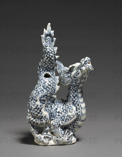 Ewer in the Shape of a Dragon, 1400s. Vietnam (Annam), 15th century. Porcelain with underglaze blue; overall: 28.3 x 15 cm (11 1/8 x 5 7/8 in.).