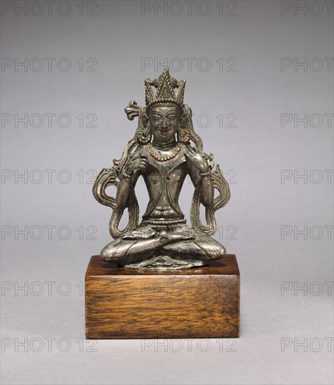 Bodhisattva Vajraraksha, c. 10th Century. Western Tibet, c. 10th Century. Silver; overall: 10.8 x 7 cm (4 1/4 x 2 3/4 in.).