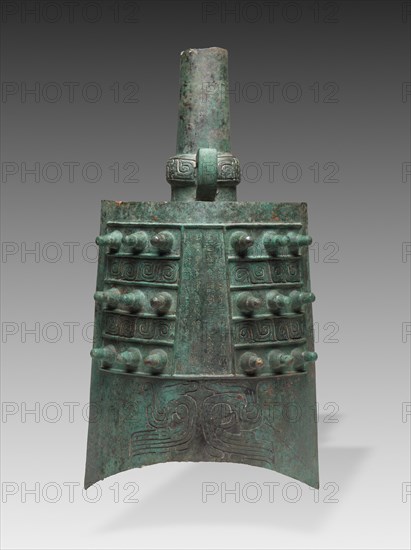 Bell (Lai Zhong), c. 800-700 BC. China, Shaanxi province, Meixian, Western Zhou dynasty (c. 1046-771 BC). Bronze; overall: 70.3 x 37 x 26.6 cm (27 11/16 x 14 9/16 x 10 1/2 in.).
