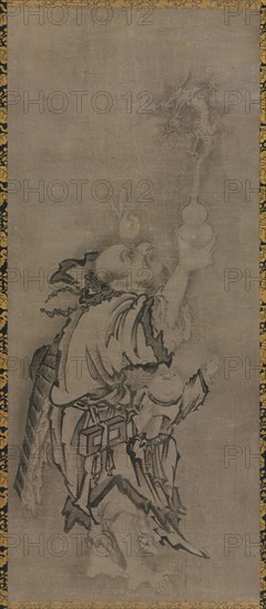 Hotei with Daoist Immortals: Immortal with Gourd and Dragon, c. 1575-1600. Kyuseki Tomonobu (Japanese, 1653–1721). Triptych of hanging scrolls: ink on paper; painting only: 119.6 x 51 cm (47 1/16 x 20 1/16 in.); including mounting: 210.2 x 68.6 cm (82 3/4 x 27 in.).