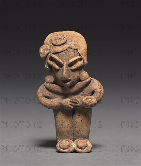 Male Figurine, c. 400-100 BC. Mexico, Guanajuato, Chupicuaro. Earthenware with pigments; overall: 8.3 x 4.6 x 1.9 cm (3 1/4 x 1 13/16 x 3/4 in.).