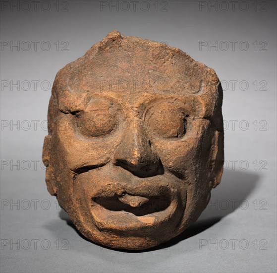 Face Fragment, 600-1000. Mexico, Palenque region(?), Maya. Molded pottery; overall: 15.5 x 13 x 9 cm (6 1/8 x 5 1/8 x 3 9/16 in.).