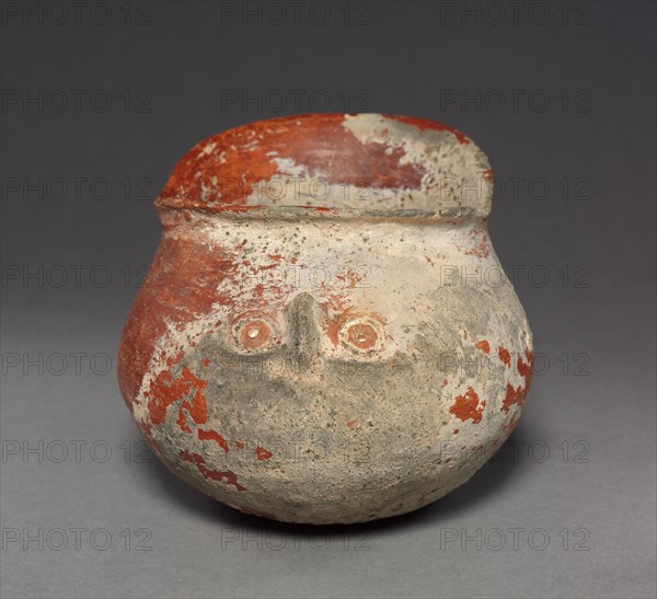 Head Effigy Bowl, 100 BC - 300. Mexico, Region of Tilantongo, District of Tlaxiaco, Nayarit style. Pottery with burnished red slip; overall: 13.3 x 15.9 x 19.2 cm (5 1/4 x 6 1/4 x 7 9/16 in.).