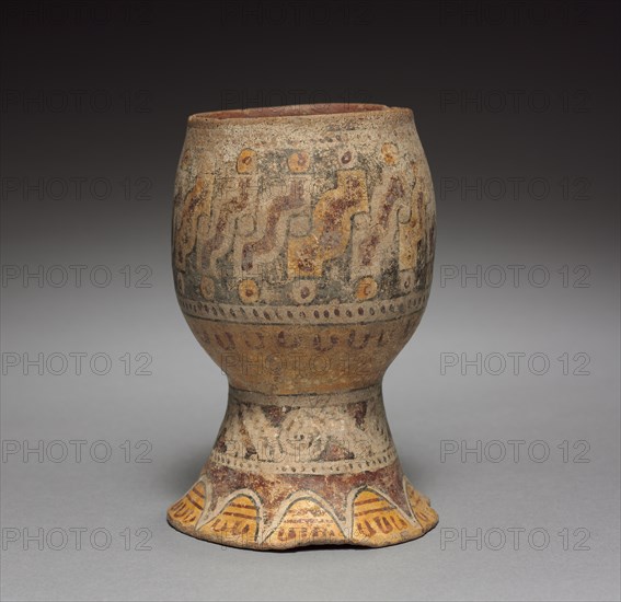 Drinking Cup, 900-1519. Mexico, Cholula(?), Mixteca-Puebla style. Pottery with burnished, colored slips; overall: 12.5 x 8.5 cm (4 15/16 x 3 3/8 in.).