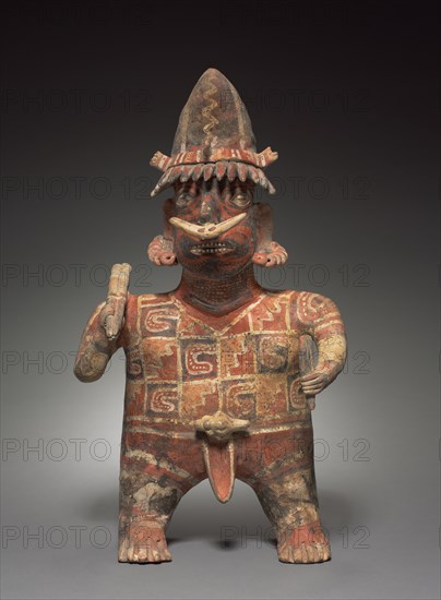 Standing Male Figure, c. 100 BC-AD 300. Mexico, Nayarit, Ixtlan del Rio Style. Earthenware with colored slips; overall: 52 x 32.5 x 19.5 cm (20 1/2 x 12 13/16 x 7 11/16 in.).