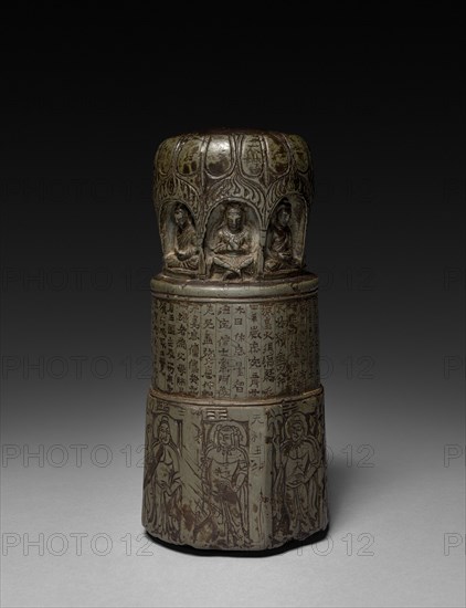 Miniature Votive Stupa, 435. China, Gansu province, Northern Wei dynasty (386-534). Steatite; overall: 16.9 cm (6 5/8 in.).