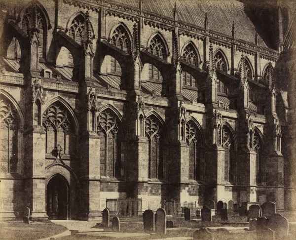 The Whitstone Album: South Side Beverley Minster, 1860. Col. Alfred Capel-Cure (British, 1826-1896). Albumen print from calotype; image: 21.7 x 26.9 cm (8 9/16 x 10 9/16 in.); matted: 40.6 x 50.8 cm (16 x 20 in.)