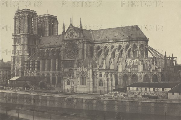Notre Dame, Paris, 1852-1853. Édouard Baldus (French, 1813-1889). Salted paper print from wet collodion negative; image: 29.5 x 44.7 cm (11 5/8 x 17 5/8 in.); matted: 50.8 x 61 cm (20 x 24 in.)