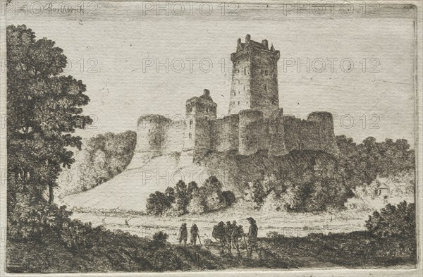 Borthwick Castle from the East. John Clerk of Eldin (British, 1728-1812). Etching