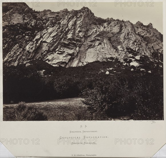 King Survey (series from a geographical survey of the 40th parallel): East Humboldt Mountains, Utah, 1868. Timothy H. O'Sullivan (American, 1840-1882). Albumen print from wet collodion negative; image: 19.7 x 27 cm (7 3/4 x 10 5/8 in.); matted: 40.6 x 50.8 cm (16 x 20 in.)