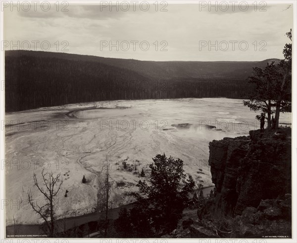 Hell's Half Acre, Prismatic Springs, c. late 1880s. Frank Jay Haynes (American, 1853-1921). Albumen print from glass negative; image: 44.7 x 54.5 cm (17 5/8 x 21 7/16 in.); paper: 45 x 55.1 cm (17 11/16 x 21 11/16 in.); matted: 61 x 76.2 cm (24 x 30 in.)
