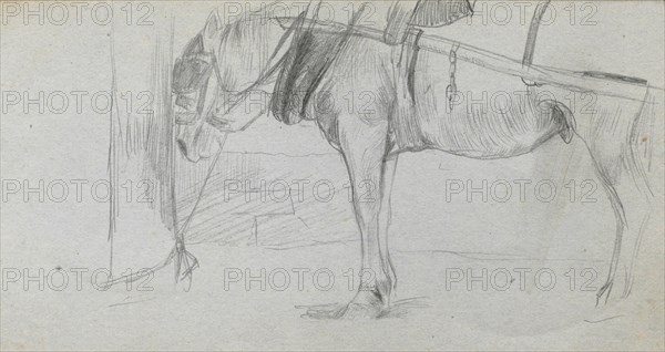Sketchbook, page 06: Study of a Horse. Ernest Meissonier (French, 1815-1891). Graphite;