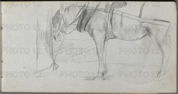 Sketchbook, page 06: Study of a Horse. Ernest Meissonier (French, 1815-1891). Graphite;