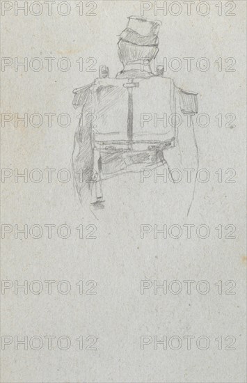 Sketchbook, page 08: Study of a Soldier from behind. Ernest Meissonier (French, 1815-1891). Graphite;