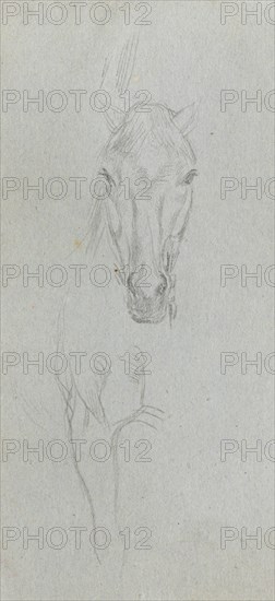 Sketchbook, page 09: Study of a Horse. Ernest Meissonier (French, 1815-1891). Graphite;