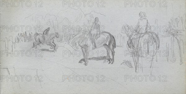 Sketchbook, page 52: Figure Study . Ernest Meissonier (French, 1815-1891). Graphite;