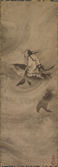 Immortal Riding on a Carp, c. 1600. Japan, Edo period (1615-1868). Hanging scroll; ink on paper; overall: 86 x 29.8 cm (33 7/8 x 11 3/4 in.).