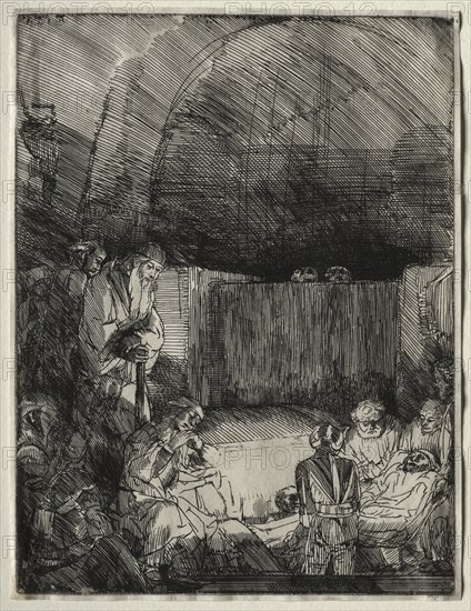 The Entombment, c. 1654. Rembrandt van Rijn (Dutch, 1606-1669). Etching; sheet: 21.4 x 16.4 cm (8 7/16 x 6 7/16 in.); platemark: 21 x 16 cm (8 1/4 x 6 5/16 in.)