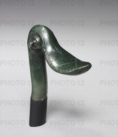 Duck Head Finial, c. 1400-1300 BC. Possibly Hungary, Bronze Age, c. 2500-800 BC. Bronze, cast; overall: 5 x 2.1 x 5 cm (1 15/16 x 13/16 x 1 15/16 in.).