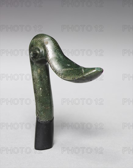 Duck Head Finial, c. 1400-1300 BC. Possibly Hungary, Bronze Age, c. 2500-800 BC. Bronze, cast; overall: 5 x 2.1 x 4.9 cm (1 15/16 x 13/16 x 1 15/16 in.).