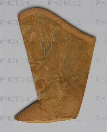 Boot, 907-1125. Northern China, Liao dynasty (907-1125). Silk: tapestry weave; two kinds of metal threads; overall: 47.5 x 30.8 cm (18 11/16 x 12 1/8 in.)
