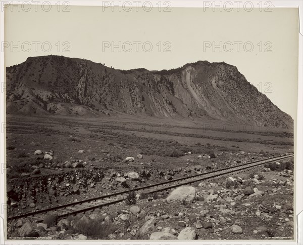 Cinnabar Mountain, Devil Slide, 1880s. Frank Jay Haynes (American, 1853-1921). Albumen print from wet collodion negative; image: 44.6 x 54.8 cm (17 9/16 x 21 9/16 in.); paper: 45.4 x 55.6 cm (17 7/8 x 21 7/8 in.); matted: 61 x 76.2 cm (24 x 30 in.)