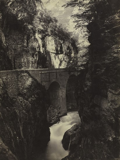 Road to Eaux-Chaudes, Pyrenees (recto), c. 1855. Farnham Maxwell Lyte (British, 1828-1906). Albumen print from wet collodion negative; image: 28.1 x 21.1 cm (11 1/16 x 8 5/16 in.); matted: 50.8 x 40.6 cm (20 x 16 in.).