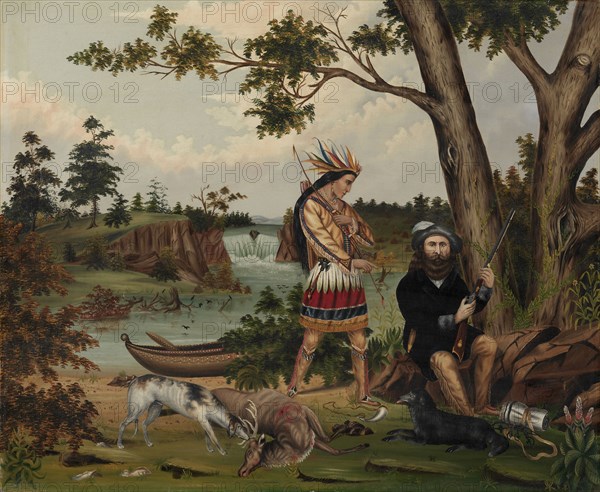 Hunter and Indian Guide, 1869. C. L. Woodhouse (American). Oil on canvas; unframed: 64.5 x 78.1 cm (25 3/8 x 30 3/4 in.).