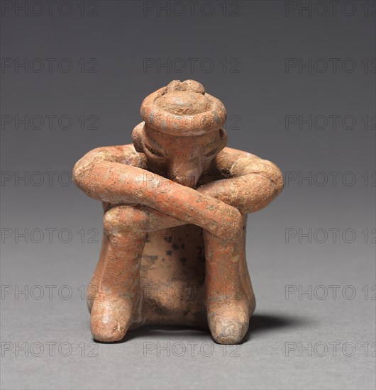Seated Figurine, c. 100 BC - 300. Mexico, Veracruz, Remojadas, 1st Century BC-3rd Century. Pottery; overall: 7.4 x 5.9 x 5.4 cm (2 15/16 x 2 5/16 x 2 1/8 in.).