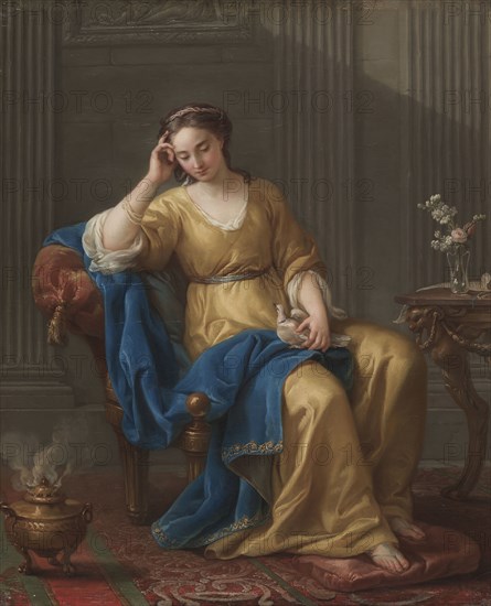 Sweet Melancholy, 1756. Joseph-Marie Vien (French, 1716-1809). Oil on canvas; framed: 86.4 x 76.2 x 6.5 cm (34 x 30 x 2 9/16 in.); unframed: 68 x 55 cm (26 3/4 x 21 5/8 in.).