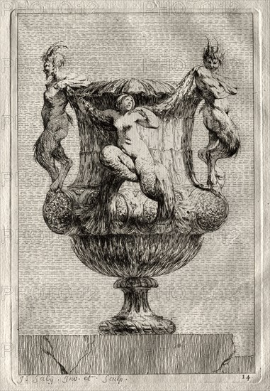 Suite of Vases:  Plate 14, 1746. Jacques François Saly (French, 1717-1776). Etching; sheet: 30 x 22.6 cm (11 13/16 x 8 7/8 in.); platemark: 19 x 12.7 cm (7 1/2 x 5 in.)