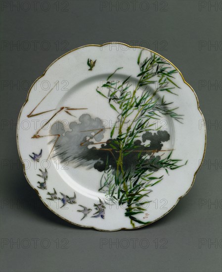 Plate: Storm, c. 1876. Félix Bracquemond (French, 1833-1914), Haviland & Co. (French). Porcelain; diameter: 24.1 cm (9 1/2 in.).