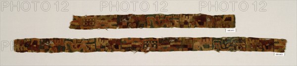 Fragments of a Belt, c. 400. Peru, South Andes, Tiwanaku style, late 4th-early 5th Century. Camelid wool; tapestry; average: 86.5 x 4.7 cm (34 1/16 x 1 7/8 in.)