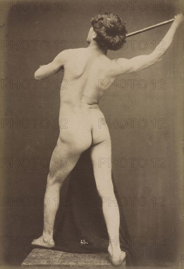Male Nude, c. 1870-1875. Guglielmo Marconi (French, 1842-aft.1885). Albumen print from wet collodion negative; image: 27.2 x 18.8 cm (10 11/16 x 7 3/8 in.); matted: 55.9 x 45.7 cm (22 x 18 in.)