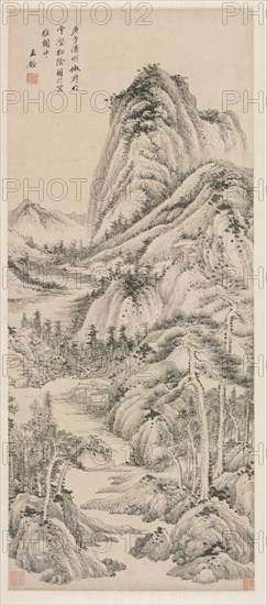 Shade of Pines in a Cloudy Valley, 1660. Wang Jian (Chinese, 1598-1677). Hanging scroll, ink on paper; overall: 128.2 x 61 cm (50 1/2 x 24 in.).