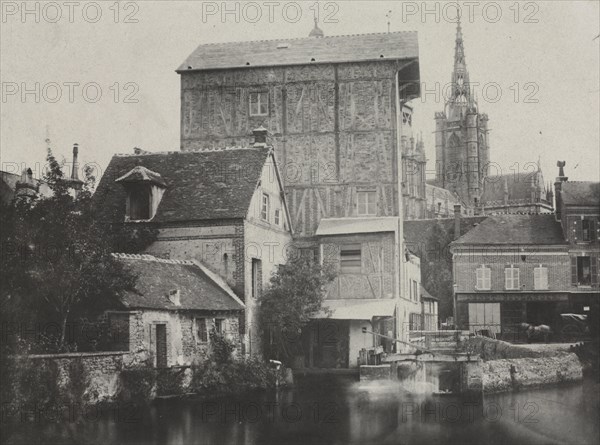 Souvenirs photographiques, pl. 15 (book): View of Évreux, 1850. Hippolyte Bayard (French, 1801-1887). Salted paper print from waxed paper negative, Blanquart-Évrard process; image: 18.9 x 25.7 cm (7 7/16 x 10 1/8 in.); matted: 50.8 x 61 cm (20 x 24 in.)