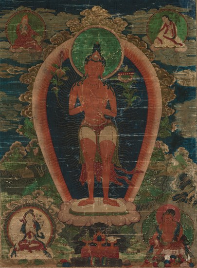 Bodhisattva Padmapani, early 1700s. Tibet, 18th century. Ink and slight color on cotton; overall: 57.6 x 42.4 cm (22 11/16 x 16 11/16 in.).