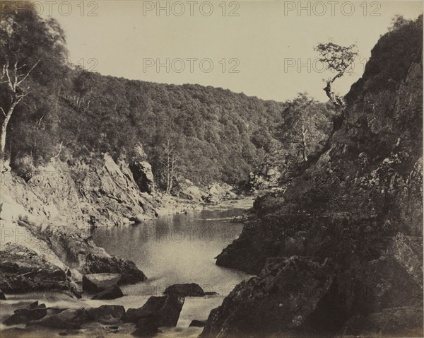 River Landscape, Scotland, c. 1858. Captain Horatio Ross (British, 1801-1886). Albumen print from wax paper negative; image: 25.1 x 31.6 cm (9 7/8 x 12 7/16 in.); matted: 50.8 x 61 cm (20 x 24 in.)