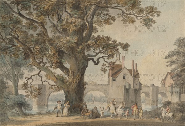 Bridgenorth, Shropshire, c. 1790. Anonymous. Watercolor over graphite; sheet: 35.5 x 51.7 cm (14 x 20 3/8 in.); secondary support: 43 x 57.2 cm (16 15/16 x 22 1/2 in.).
