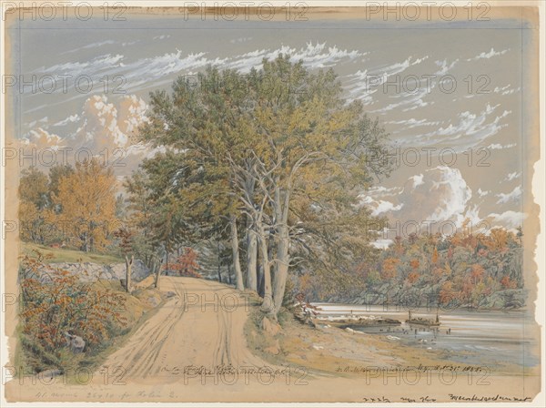 On the Harlem River, 1855. William Rickarby Miller (American, 1818-1893). Watercolor with gouache, over graphite, framing lines in graphite; sheet: 37.8 x 51.4 cm (14 7/8 x 20 1/4 in.).