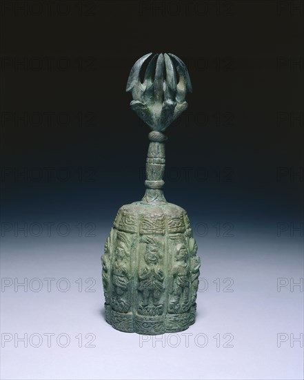 Buddhist Ritual Bell, 1300s. Korea, Goryeo period (918-1392). Bronze; with incised designs; overall: 17.8 x 6.6 cm (7 x 2 5/8 in.).