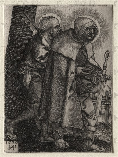 Christ and the Apostles: St. Peter and St. Paul, 1520. Hans Sebald Beham (German, 1500-1550). Engraving; sheet: 6.1 x 4.5 cm (2 3/8 x 1 3/4 in.).