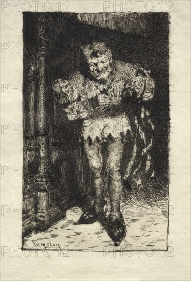 The Jester, c. 1890. William Merritt Chase (American, 1849-1916). Etching and drypoint; sheet: 23.5 x 16.1 cm (9 1/4 x 6 5/16 in.); platemark: 17 x 11.4 cm (6 11/16 x 4 1/2 in.)