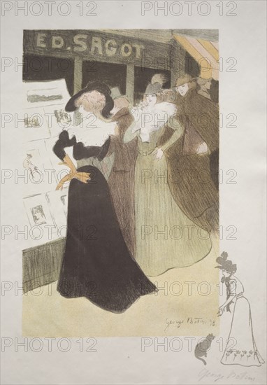 Sagot's Gallery, 1898. Georges Alfred Bottini (French, 1874-1907), Edmond D. Sagot. Color lithograph; sheet: 37.7 x 27.7 cm (14 13/16 x 10 7/8 in.); image: 31.5 x 22.8 cm (12 3/8 x 9 in.).