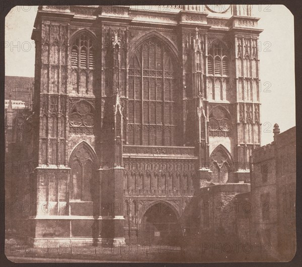 Westminster Abbey, before 1844. Nicholas Henneman (British, 1813-1898). Salted paper print from calotype negative; image: 16.1 x 18.2 cm (6 5/16 x 7 3/16 in.); paper: 18.5 x 22.9 cm (7 5/16 x 9 in.); matted: 35.6 x 45.7 cm (14 x 18 in.)