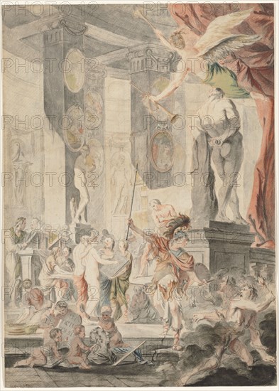 Ut Pictura Poesis, 1745-1746. Charles-François Hutin (French, 1715-1776). Gray wash, watercolor, graphite, black chalk, and red chalk on cream laid paper; sheet: 53.2 x 38 cm (20 15/16 x 14 15/16 in.).