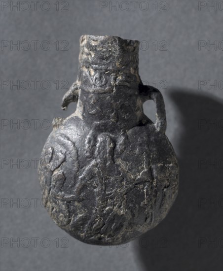 Pilgrim’s Flask, c. 1099-1200. Byzantium, Latin Kingdom of Jerusalem, Palestine, Byzantine, Crusader Period, late 11th-12th Century. Lead; overall: 4.3 x 2.9 cm (1 11/16 x 1 1/8 in.).